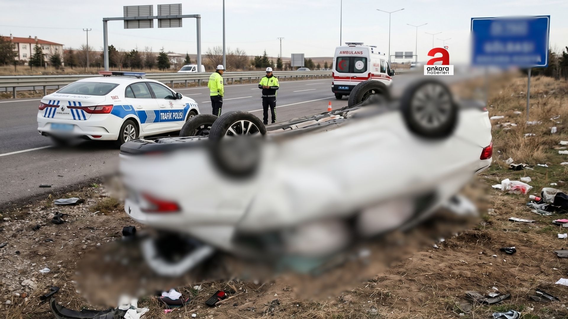 Gölbaşı Girişinde Can Pazarı: Kontrolden Çıkan Otomobil Takla Attı, 1 Ölü!