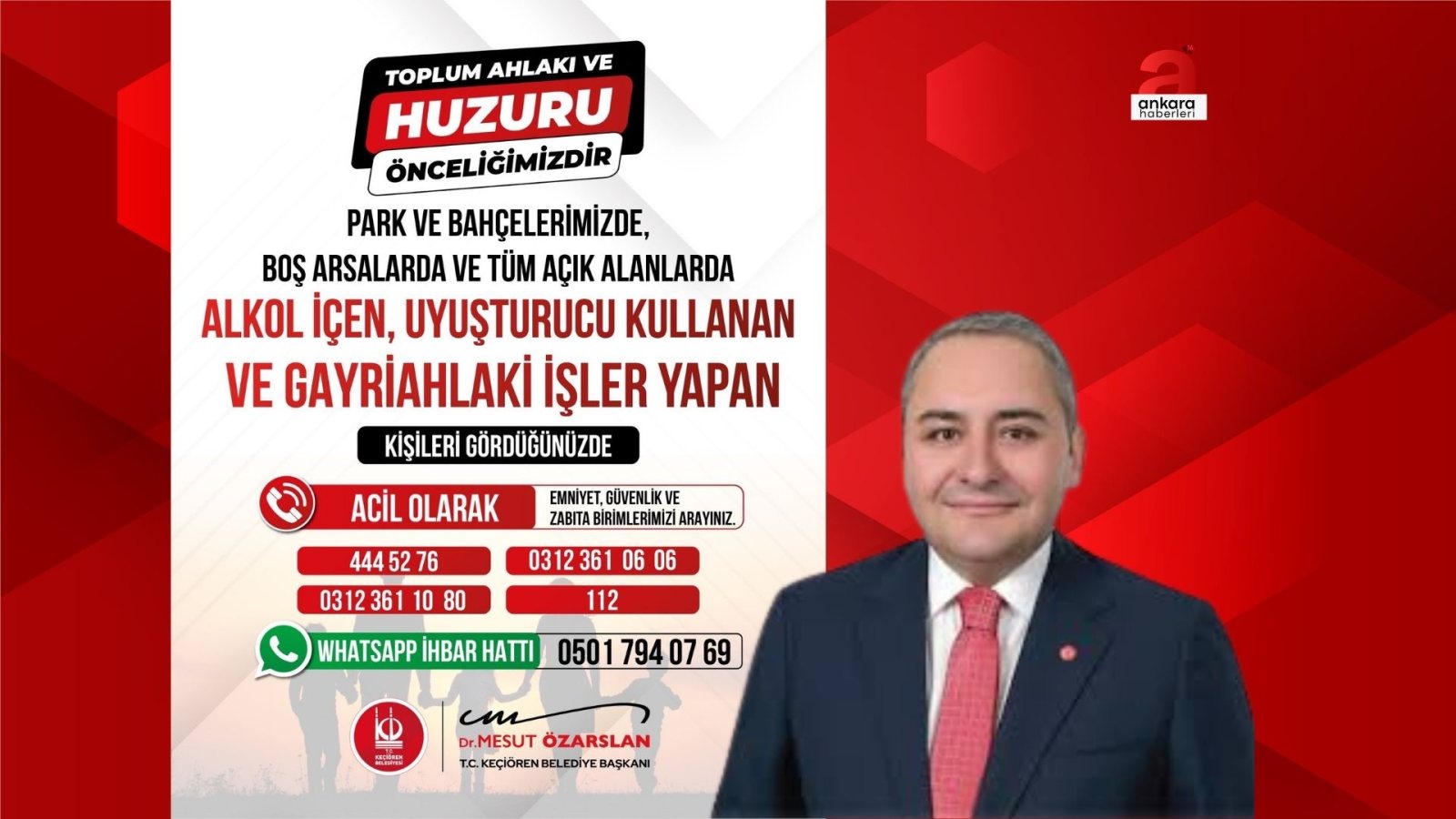 Keçiören Belediyesinden Kamu Düzeni Açıklaması